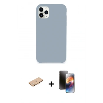 MARSİLYAN™- iPhone 11 Pro Kılıf Zirve Modern Özel Seri - Siyah 3D Antistatik Mat Seramik Nano Ekran Koruyucu + Renkli Kamera Lens Koruma Cam - TU