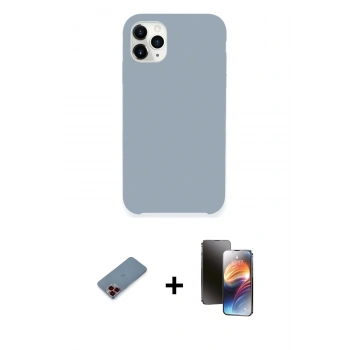 MARSİLYAN™- iPhone 11 Pro Kılıf Zirve Modern Özel Seri - Siyah 3D Antistatik Mat Seramik Nano Ekran Koruyucu + Metal Kamera Lens Koruma Cam - KI