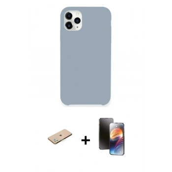 MARSİLYAN™- iPhone 11 Pro Kılıf Zirve Modern Özel Seri - Siyah 3D Antistatik Mat Seramik Nano Ekran Koruyucu + Renkli Kamera Lens Koruma Cam - YL
