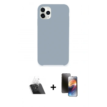 MARSİLYAN™- iPhone 11 Pro Kılıf Zirve Modern Özel Seri - Siyah 3D Antistatik Mat Seramik Nano Ekran Koruyucu + Kamera Lens Koruma Cam - SF
