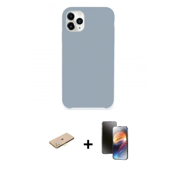 MARSİLYAN™- iPhone 11 Pro Kılıf Zirve Modern Özel Seri - Siyah 3D Antistatik Mat Seramik Nano Ekran Koruyucu + Renkli Kamera Lens Koruma Cam - PE