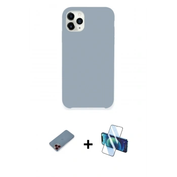 MARSİLYAN™- iPhone 11 Pro Kılıf Zirve Modern Özel Seri - Siyah 3D Antistatik Seramik Nano Ekran Koruyucu + Metal Kamera Lens Koruma Cam - KI