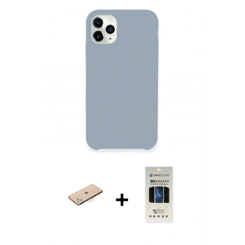 MARSİLYAN™- iPhone 11 Pro Kılıf Zirve Modern Özel Seri - Siyah 5D Hayalet Cam Ekran Koruyucu + Renkli Kamera Lens Koruma Cam - MI