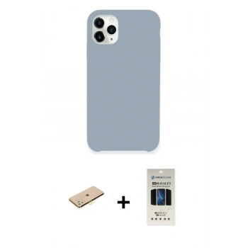 MARSİLYAN™- iPhone 11 Pro Kılıf Zirve Modern Özel Seri - Siyah 5D Hayalet Cam Ekran Koruyucu + Renkli Kamera Lens Koruma Cam - PE