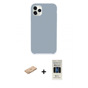 MARSİLYAN™- iPhone 11 Pro Kılıf Zirve Modern Özel Seri - Siyah 5D Hayalet Cam Ekran Koruyucu + Renkli Kamera Lens Koruma Cam - TU