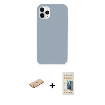 MARSİLYAN™- iPhone 11 Pro Kılıf Zirve Modern Özel Seri - Siyah 6D Mat Seramik Hayalet Nano Ekran Koruyucu + Renkli Kamera Lens Koruma Cam - TU