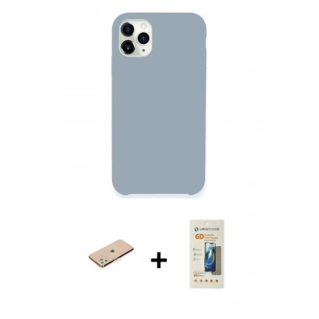 MARSİLYAN™- iPhone 11 Pro Kılıf Zirve Modern Özel Seri - Siyah 6D Mat Seramik Hayalet Nano Ekran Koruyucu + Renkli Kamera Lens Koruma Cam - YL
