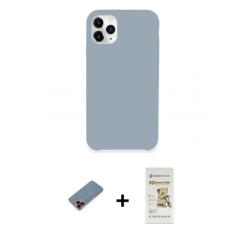 MARSİLYAN™- iPhone 11 Pro Kılıf Zirve Modern Özel Seri - Siyah Mat Seramik Nano Ekran Koruyucu + Metal Kamera Lens Koruma Cam - KI