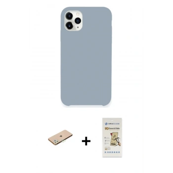 MARSİLYAN™- iPhone 11 Pro Kılıf Zirve Modern Özel Seri - Siyah Mat Seramik Nano Ekran Koruyucu + Renkli Kamera Lens Koruma Cam - YL