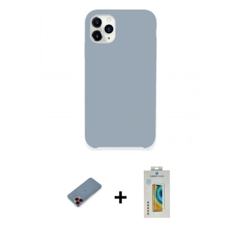 MARSİLYAN™- iPhone 11 Pro Kılıf Zirve Modern Özel Seri - Siyah Polymer Nano Ekran Koruyucu + Metal Kamera Lens Koruma Cam - KI