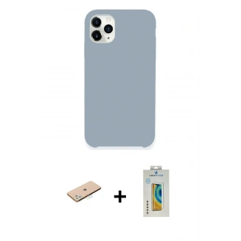 MARSİLYAN™- iPhone 11 Pro Kılıf Zirve Modern Özel Seri - Siyah Polymer Nano Ekran Koruyucu + Renkli Kamera Lens Koruma Cam - MI