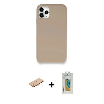 MARSİLYAN™- iPhone 11 Pro Kılıf Zirve Modern Özel Seri - Siyah Polymer Nano Ekran Koruyucu + Renkli Kamera Lens Koruma Cam - TU