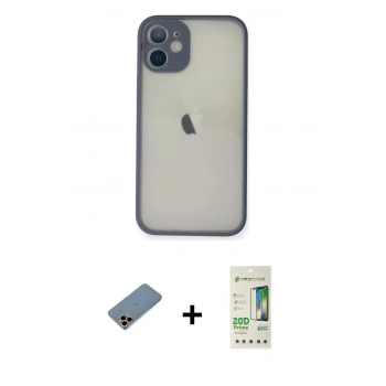 MARSİLYAN™- iPhone 11 Pro Max Kılıf Ahenk Çizgi Serisi - Siyah 20D Premium Cam Ekran Koruyucu + Shine Kamera Lens Koruma Cam - GD