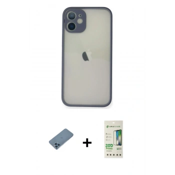MARSİLYAN™- iPhone 11 Pro Max Kılıf Ahenk Çizgi Serisi - Siyah 20D Premium Cam Ekran Koruyucu + Shine Kamera Lens Koruma Cam - MI
