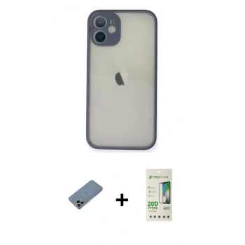 MARSİLYAN™- iPhone 11 Pro Max Kılıf Ahenk Çizgi Serisi - Siyah 20D Premium Cam Ekran Koruyucu + Shine Kamera Lens Koruma Cam - GI