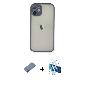 MARSİLYAN™- iPhone 11 Pro Max Kılıf Ahenk Çizgi Serisi - Siyah 3D Antistatik Seramik Nano Ekran Koruyucu + Shine Kamera Lens Koruma Cam - MI