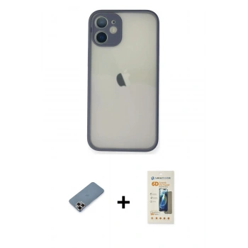 MARSİLYAN™- iPhone 11 Pro Max Kılıf Ahenk Çizgi Serisi - Siyah 6D Mat Seramik Hayalet Nano Ekran Koruyucu + Metal Kamera Lens Koruma Cam - MR