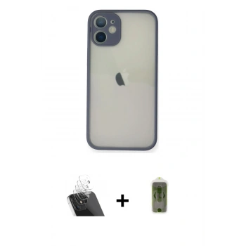 MARSİLYAN™- iPhone 11 Pro Max Kılıf Ahenk Çizgi Serisi - Siyah Joko Magic 5D Hayalet Cam + Kamera Lens Koruma Cam - SF