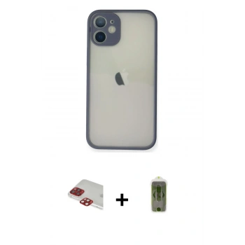MARSİLYAN™- iPhone 11 Pro Max Kılıf Ahenk Çizgi Serisi - Siyah Joko Magic 5D Hayalet Cam + Pers Alüminyum Kamera Lens - KI