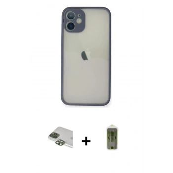 MARSİLYAN™- iPhone 11 Pro Max Kılıf Ahenk Çizgi Serisi - Siyah Joko Magic 5D Hayalet Cam + Pers Alüminyum Kamera Lens - YL