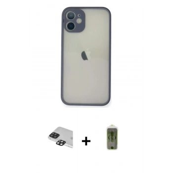 MARSİLYAN™- iPhone 11 Pro Max Kılıf Ahenk Çizgi Serisi - Siyah Joko Magic 5D Hayalet Cam + Pers Alüminyum Kamera Lens - SH