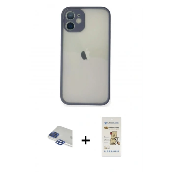 MARSİLYAN™- iPhone 11 Pro Max Kılıf Ahenk Çizgi Serisi - Siyah Mat Seramik Nano Ekran Koruyucu + Pers Alüminyum Kamera Lens - LT