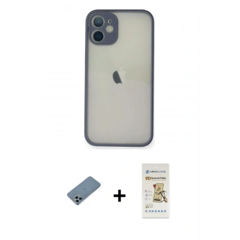 MARSİLYAN™- iPhone 11 Pro Max Kılıf Ahenk Çizgi Serisi - Siyah Mat Seramik Nano Ekran Koruyucu + Shine Kamera Lens Koruma Cam - SABE