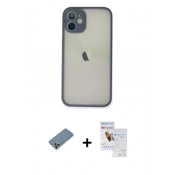 MARSİLYAN™- iPhone 11 Pro Max Kılıf Ahenk Çizgi Serisi - Siyah Seramik Nano Ekran Koruyucu + Metal Kamera Lens Koruma Cam - GD