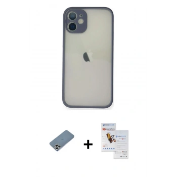 MARSİLYAN™- iPhone 11 Pro Max Kılıf Ahenk Çizgi Serisi - Siyah Seramik Nano Ekran Koruyucu + Shine Kamera Lens Koruma Cam - GS