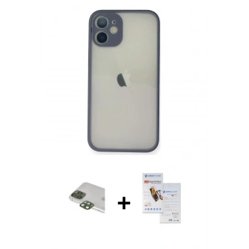 MARSİLYAN™- iPhone 11 Pro Max Kılıf Ahenk Çizgi Serisi - Siyah Seramik Nano Ekran Koruyucu + Pers Alüminyum Kamera Lens - YL