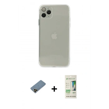 MARSİLYAN™- iPhone 11 Pro Max Kılıf Ahenk Doku - Siyah 20D Premium Cam Ekran Koruyucu + Shine Kamera Lens Koruma Cam - GD