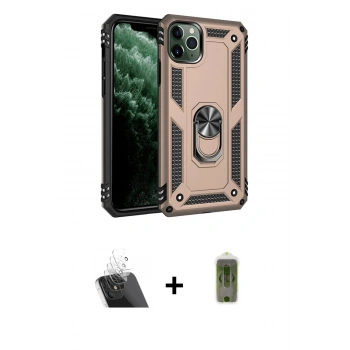 MARSİLYAN™- iPhone 11 Pro Max Kılıf Ahenk Klasik Koleksiyonu - Siyah Joko Magic 5D Hayalet Cam + Kamera Lens Koruma Cam - SF