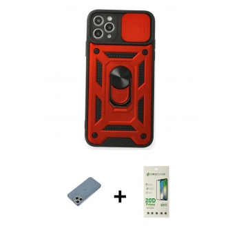 MARSİLYAN™- iPhone 11 Pro Max Kılıf Ahenk Klasik - Siyah 20D Premium Cam Ekran Koruyucu + Shine Kamera Lens Koruma Cam - GS