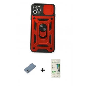 MARSİLYAN™- iPhone 11 Pro Max Kılıf Ahenk Klasik - Siyah 20D Premium Cam Ekran Koruyucu + Shine Kamera Lens Koruma Cam - SABE