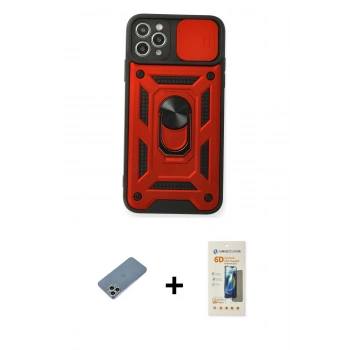 MARSİLYAN™- iPhone 11 Pro Max Kılıf Ahenk Klasik - Siyah 6D Mat Seramik Hayalet Nano Ekran Koruyucu + Shine Kamera Lens Koruma Cam - GS