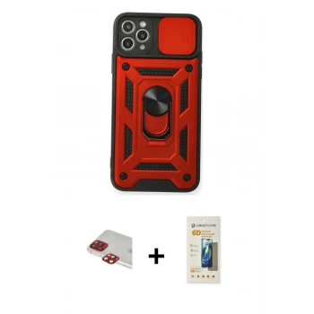 MARSİLYAN™- iPhone 11 Pro Max Kılıf Ahenk Klasik - Siyah 6D Mat Seramik Hayalet Nano Ekran Koruyucu + Pers Alüminyum Kamera Lens - KI