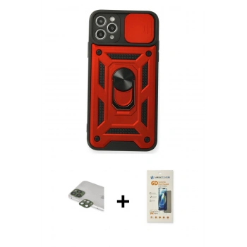 MARSİLYAN™- iPhone 11 Pro Max Kılıf Ahenk Klasik - Siyah 6D Mat Seramik Hayalet Nano Ekran Koruyucu + Pers Alüminyum Kamera Lens - YL