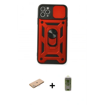 MARSİLYAN™- iPhone 11 Pro Max Kılıf Ahenk Klasik - Siyah Joko Magic 5D Hayalet Cam + Renkli Kamera Lens Koruma Cam - PE