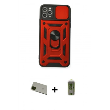 MARSİLYAN™- iPhone 11 Pro Max Kılıf Ahenk Klasik - Siyah Joko Magic 5D Hayalet Cam + Rainbow Kamera Lens Koruma Cam - YL