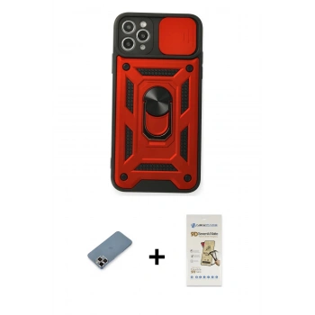 MARSİLYAN™- iPhone 11 Pro Max Kılıf Ahenk Klasik - Siyah Mat Seramik Nano Ekran Koruyucu + Metal Kamera Lens Koruma Cam - MR