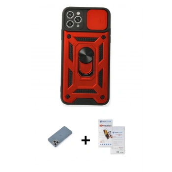 MARSİLYAN™- iPhone 11 Pro Max Kılıf Ahenk Klasik - Siyah Seramik Nano Ekran Koruyucu + Metal Kamera Lens Koruma Cam - GS