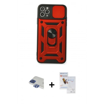 MARSİLYAN™- iPhone 11 Pro Max Kılıf Ahenk Klasik - Siyah Seramik Nano Ekran Koruyucu + Pers Alüminyum Kamera Lens - LT