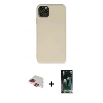 MARSİLYAN™- iPhone 11 Pro Max Kılıf Ahenk Serisi - Şeffaf 360 Full Body Arka Koruyucu + Pers Alüminyum Kamera Lens - KI