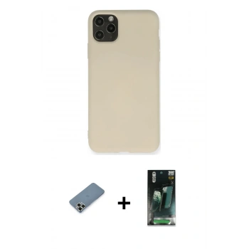 MARSİLYAN™- iPhone 11 Pro Max Kılıf Ahenk Serisi - Şeffaf 360 Full Body Arka Koruyucu + Metal Kamera Lens Koruma Cam - AKYL