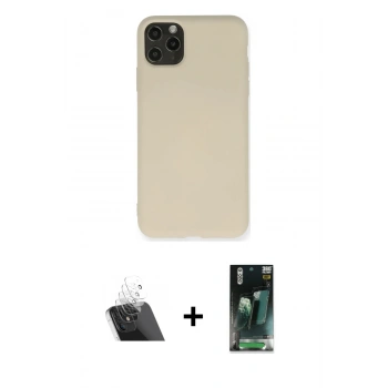 MARSİLYAN™- iPhone 11 Pro Max Kılıf Ahenk Serisi - Şeffaf 360 Full Body Arka Koruyucu + Kamera Lens Koruma Cam - SF