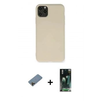 MARSİLYAN™- iPhone 11 Pro Max Kılıf Ahenk Serisi - Şeffaf 360 Full Body Arka Koruyucu + Shine Kamera Lens Koruma Cam - GD