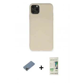 MARSİLYAN™- iPhone 11 Pro Max Kılıf Ahenk Serisi - Siyah 20D Premium Cam Ekran Koruyucu + Shine Kamera Lens Koruma Cam - GI