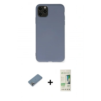 MARSİLYAN™- iPhone 11 Pro Max Kılıf Ahenk Serisi - Siyah 20D Premium Cam Ekran Koruyucu + Metal Kamera Lens Koruma Cam - GS