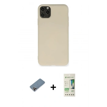 MARSİLYAN™- iPhone 11 Pro Max Kılıf Ahenk Serisi - Siyah 20D Premium Cam Ekran Koruyucu + Metal Kamera Lens Koruma Cam - MR