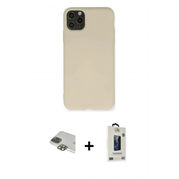 MARSİLYAN™- iPhone 11 Pro Max Kılıf Ahenk Serisi - Siyah Bilvis Hayalet Cam Ekran Koruyucu + Pers Alüminyum Kamera Lens - YL